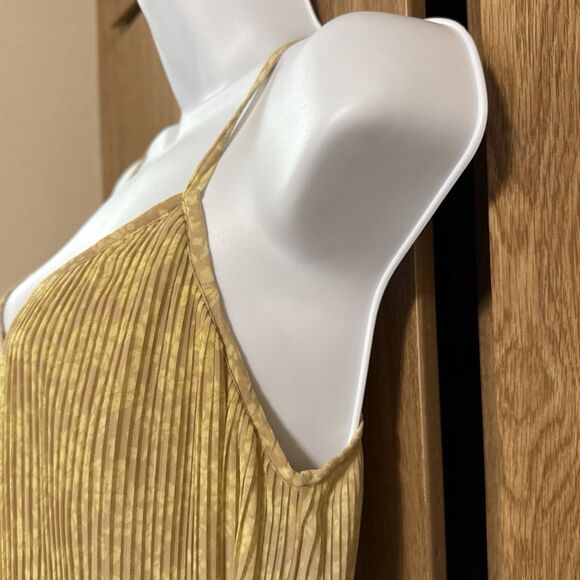 OLD NAVY Womens Medium Lined Yellow/Taupe Sleeveless Floral Maxi Dress beach - Picture 3 of 8